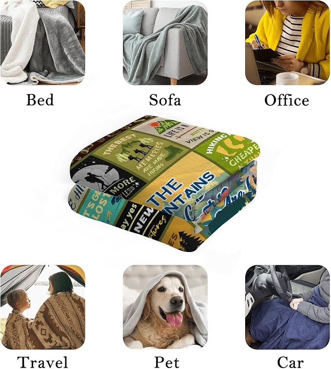 Hiking Gifts for Women, Gifts for Hikers, Hiking Gifts for Men, Hiking Gear for Women, Hiking Essentials for Women, Hiking Lovers Gifts, Hiking Blanket for Outdoor RV Travel 40x50 in