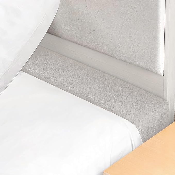 Mattress Extender, Bed Gap/Space Filler, Headboard Pillow Between Headboard and Mattress or Wall, High-Density Foam with Removable Cover（Light Grey-Full-54 * 6 * 12in）