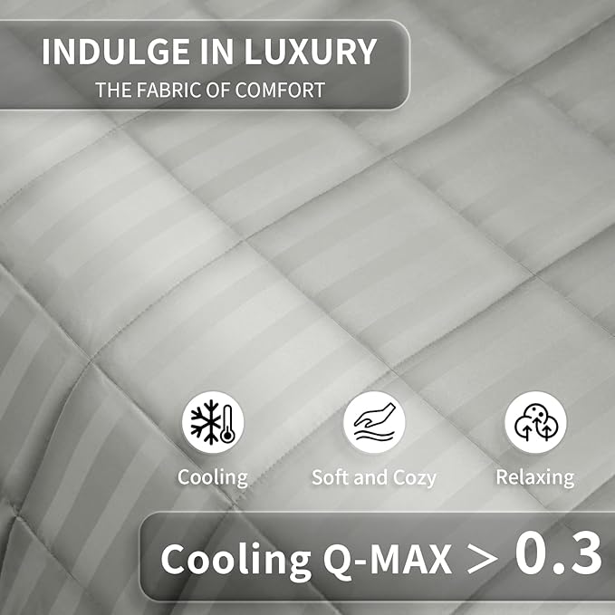 Weighted Blanket Kids, 10lbs Heavy Weighted Blanket 40"x60" Breathable Cooling Blanket, Summer Blankets Ultra Soft Comfort Blanket with Glass Beads for All-Season (Light Grey)