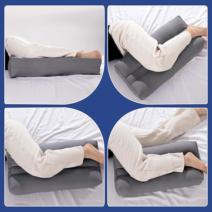 HOMBYS Knee Pillow for Side Sleepers with Groove, Down Alternative Between Leg Pillow for Sleeping,Under Knee Pillow for Sleeping on Back,Spine Alignment, Lower Back Pain Relief, Machine Washable