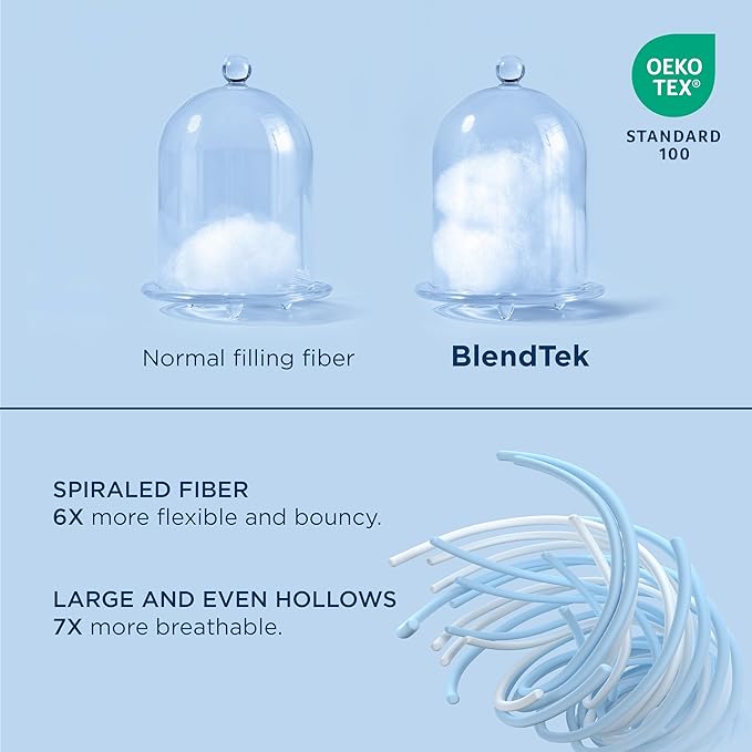 Bedsure Hotel Pillows - Luxury Bed Pillows for Sleeping with Decoration Strip Breathable Cover Soft & Supportive Pillows for Side, Back or Stomach Sleepers (2, Blue, King)