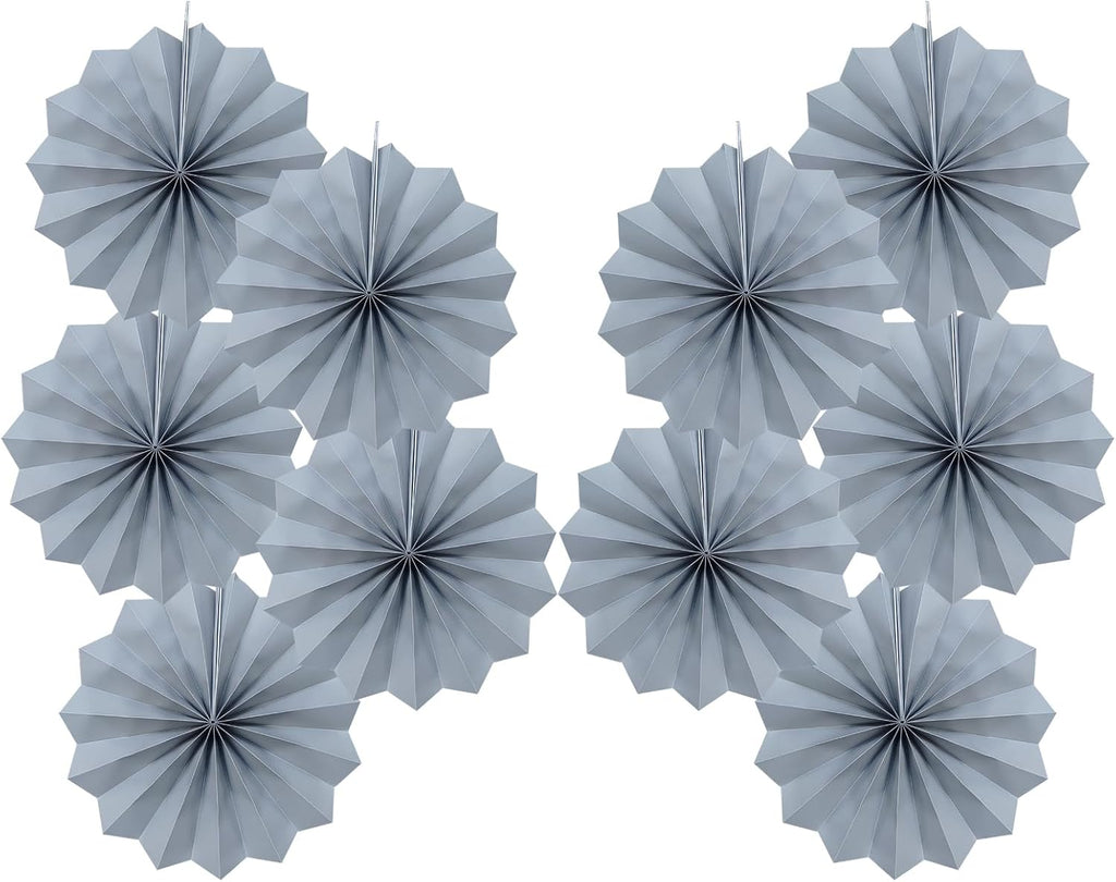 Gray Party Decorations,Wedding Decorations for Party Events Accessories,Anniversary Decorations,Birthday Decorations for Men,8in Hanging Paper Fans 30 Color DIY Set(Gray)