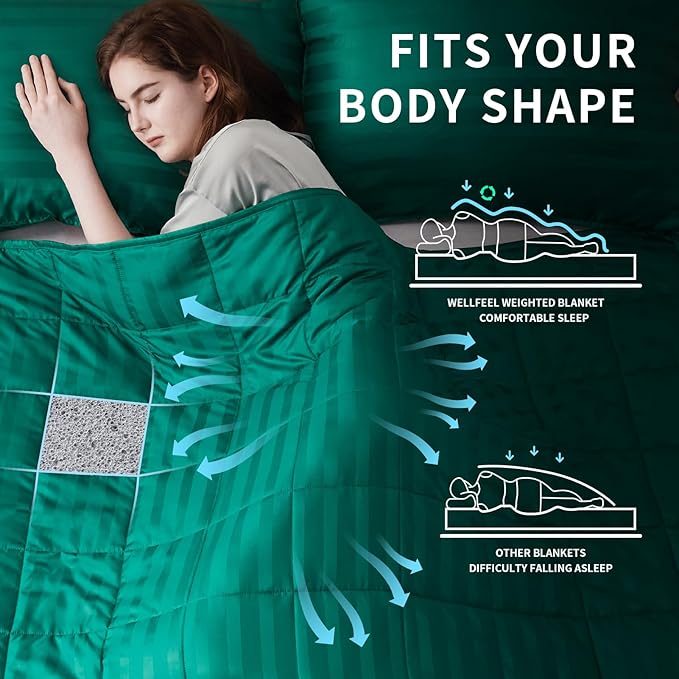 Weighted Blanket for Adult,30lbs Heavy Weighted Blanket 88"x104" Breathable Cooling Summer Blankets, Ultra Soft Cotton Comfort Throw Blanket with Glass Beads for All-Season (Green)