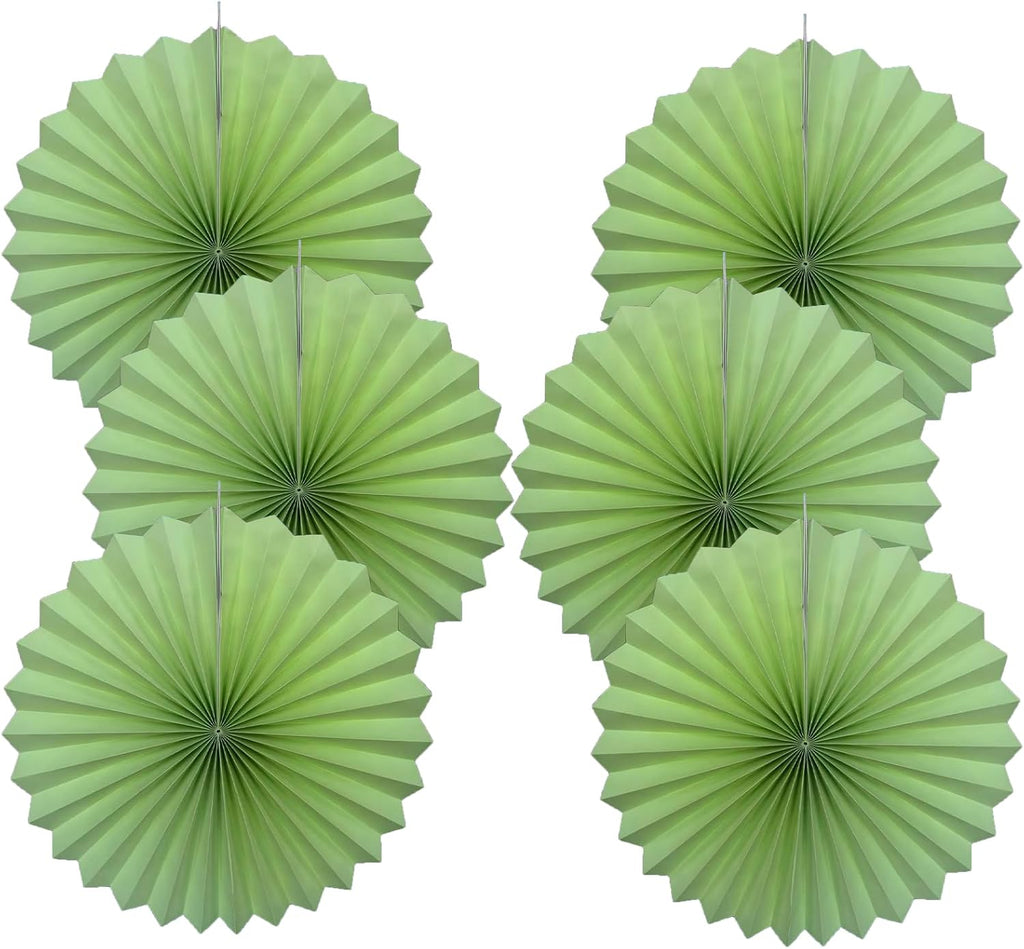 Green Hanging Paper Fans,Green Accessories Paper Decorations for Party,Army Birthday Party Decorations,Lime Green Decor 16in Hanging Paper Fans 30 Color DIY Set （Light Green）)