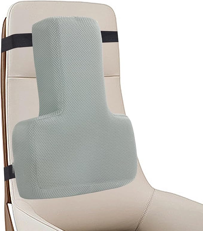 HOMBYS Lumbar Support Pillow for Office Chair-Seat Cushion for Back Support, Improved Sitting Posture and Upper/Lower Back Pain Relief for Desk Chairs, Car Seats and Airplanes (Light Grey, 16"x12"x3")