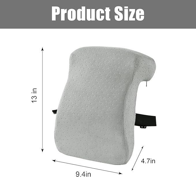 HOMBYS Memory Foam Neck Support for Short-Back Office Chair, Supportive Headrest Pillow for Neck Pressure Relief Improved Posture for Working Chair, Car and Travel