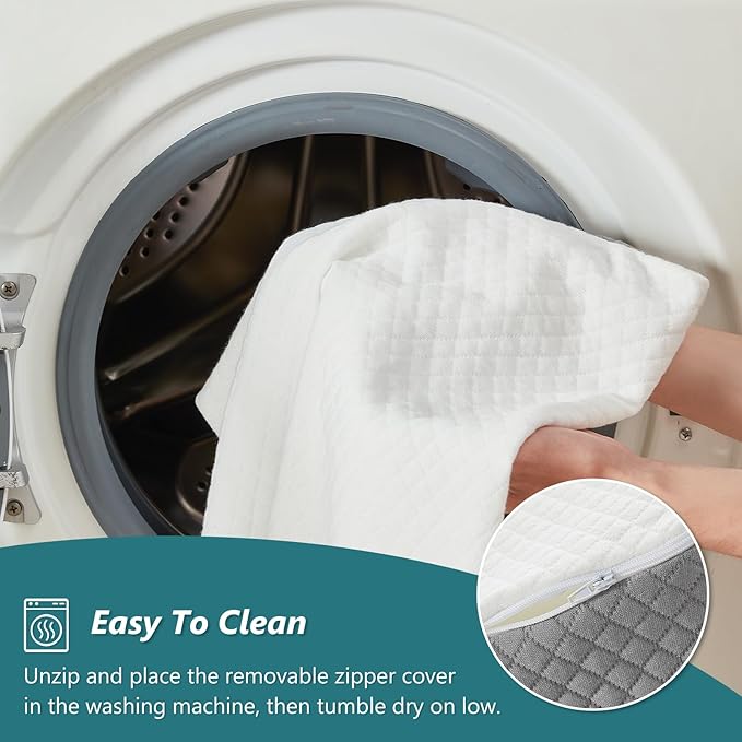 3 PCS Upgraded Bed Wedge Pillow for Sleeping - 35D Post Surgery Pillow for Back Leg Pain Relief - 16.5" Wide Wedge Pillows for After Surgery for Acid Reflux & GERD & Snoring(White Grey)