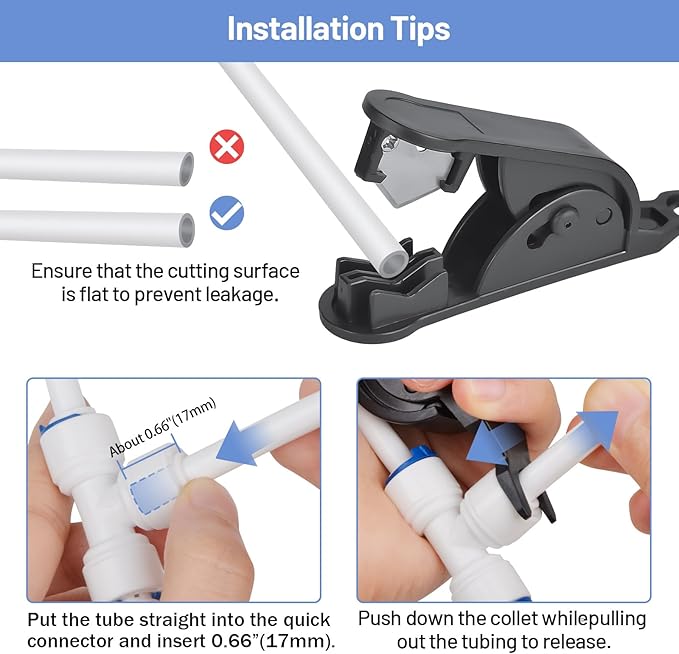 32.8ft Refrigerator Water Line Kit, 1/4 Compression Ice Maker Installation Kit, 1/4" OD Water Line Kit with Quick Connect and Feed Water Adapter Fittings for RO System Water Filter Fridge Ice Maker