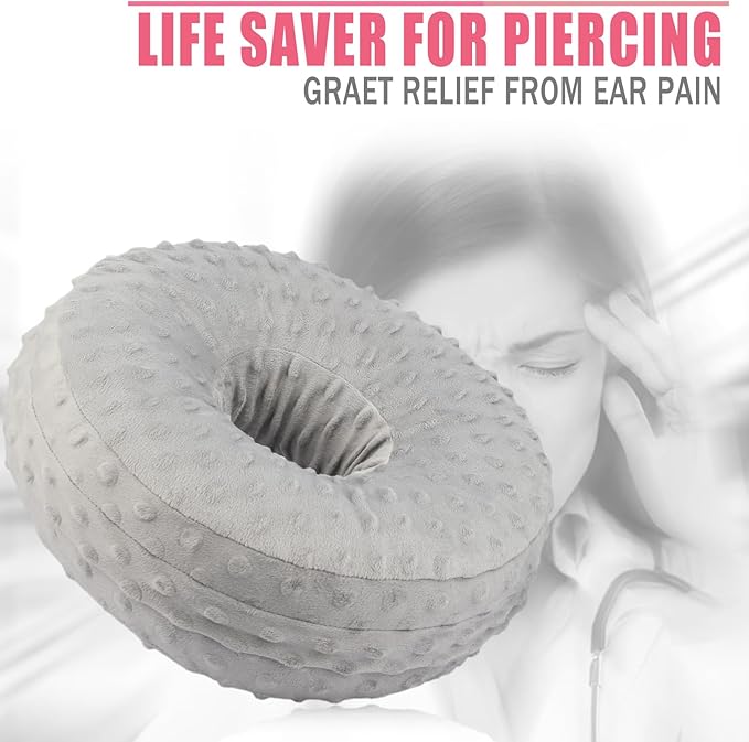 Easy to Clean Ear Hole Piercing Pillows for Ear Pain with Removable Pillowcase Cushion Head Neck Support Sleeping with Fresh Pierced Ear Earings