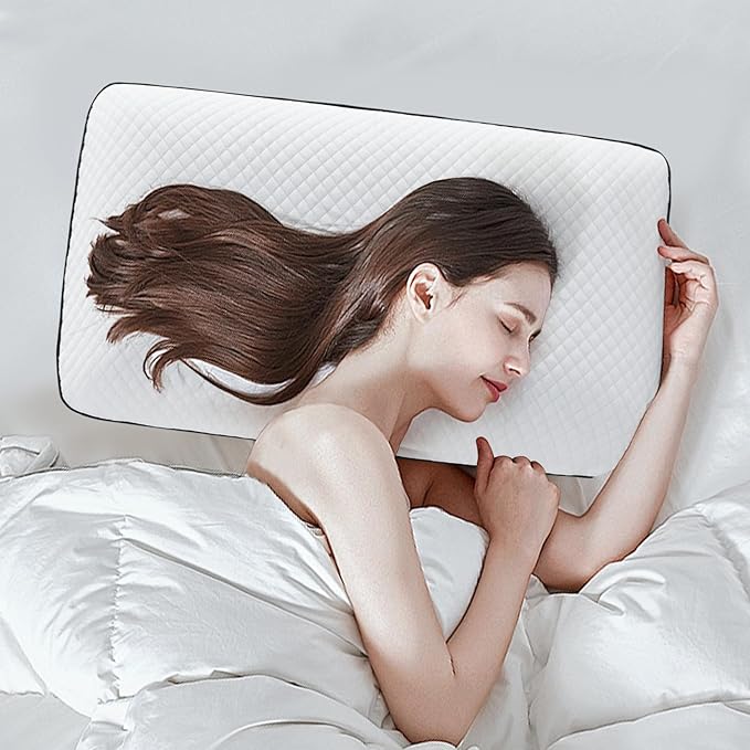 Best Soft Memory Foam Pillow, Ventilated and Breathable Cooling Pillow for Sleeping,Oeko-TEX & CertiPUR-US Double Certification,23.5x14x4.5 Inches (1 Pack)