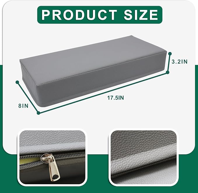 2PCS Neck Pillows for Side Sleepers, Foam Pillows for Sleeping, Head Pillow, Waterproof Faux Leather, Easy to Clean 18x8x3IN / 45x20x8CM (Grey)