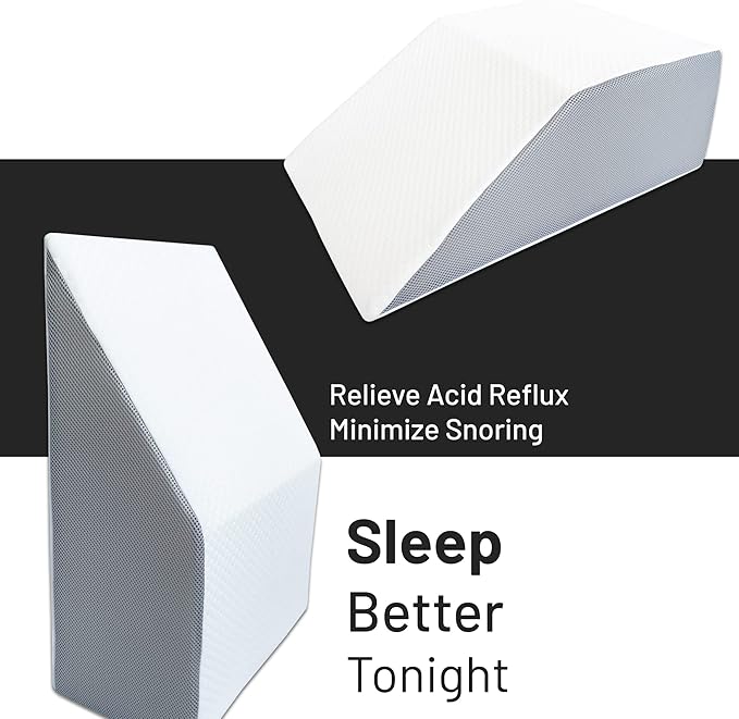 21-Inch Mattress System Pillow High-Density Rest Elevating Wedge, Relieves and Recovers Foot and Ankle Injury, Leg, Hip and Knee Pain, Multi-Purpose, Full Foam Top, White