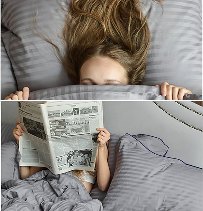 Bed Pillows for Sleeping Queen Size, Set of 2- Cooling, Luxury Hotel Quality with Premium Soft Down Alternative Filling for Back, Stomach or Side Sleepers, Light Grey