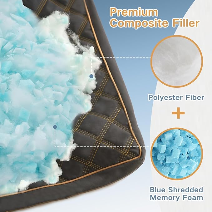 Long Body Pillow for Adults - Firm Body Pillow Insert with Shredded Blue Memory Foam, Adjustable Height, Soft Support for Side Sleeping, Pregnant Women, Washable (20x54 Inch, Grey)