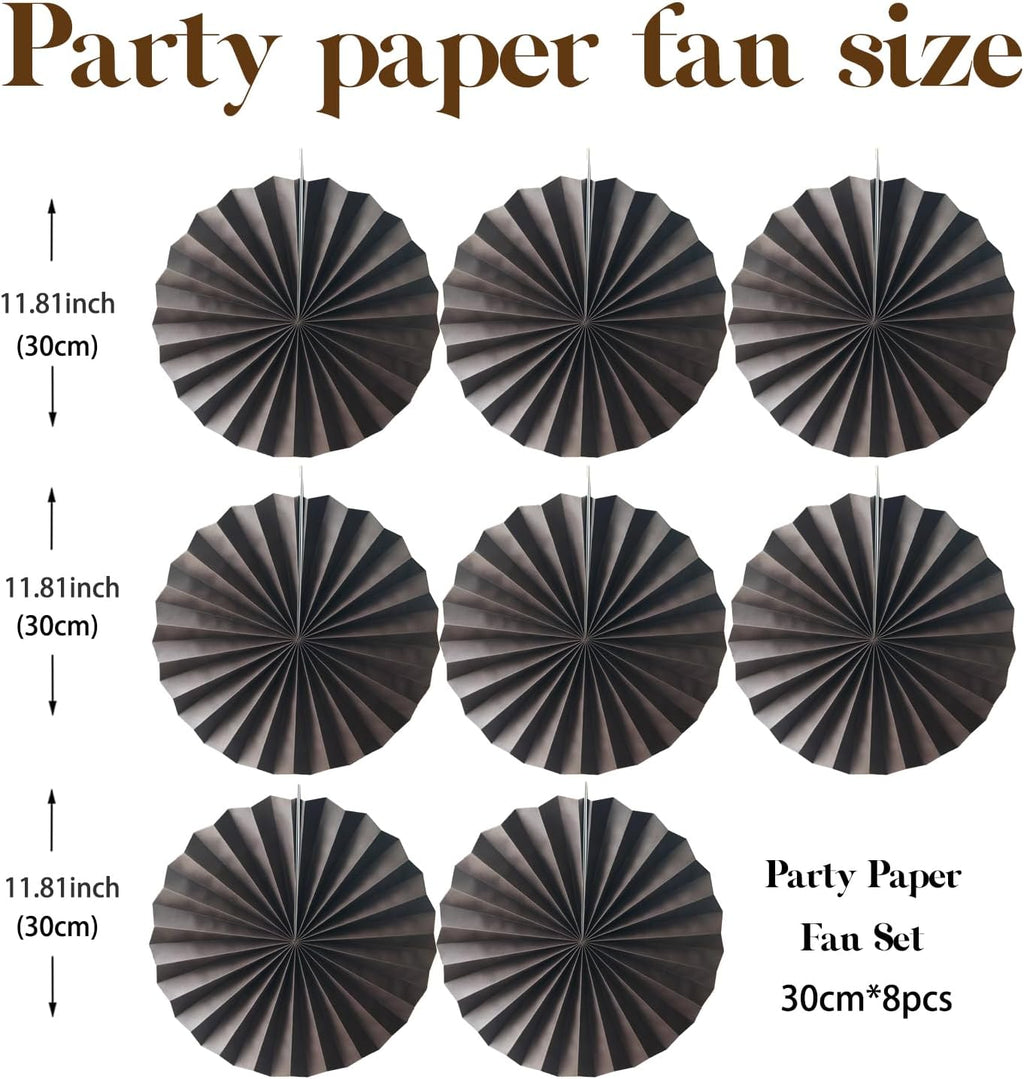 Coffee Party Decorations,Coffee Birthday Decorations,Party Events Accessories,Coffee Themed Party Decorations,Coffee Party,Friends Themed Party12in Hanging Paper Fans 30 Color DIY Set(Coffee))