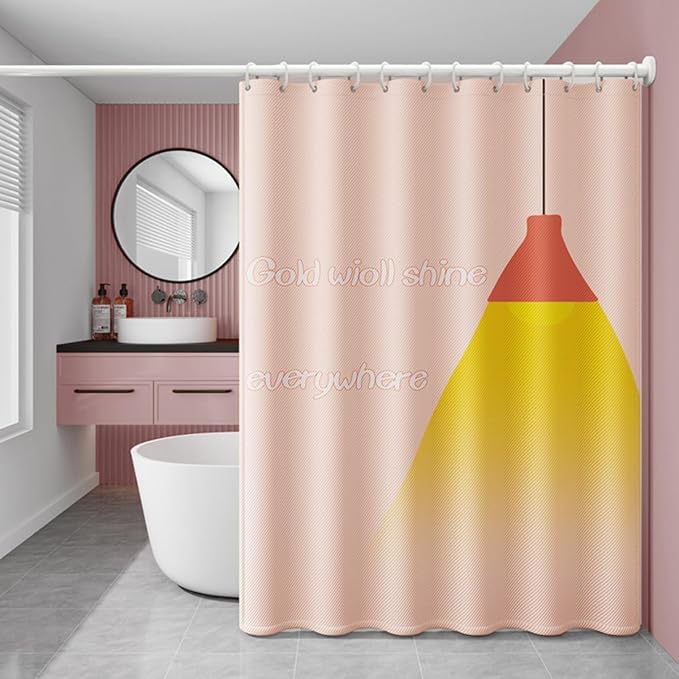 Polyester Fabric Waterproof Shower Curtain for Bathroom Rural Theme Decor, Rural Lights Print 70.8" x 78.7" Shower Curtain Art Bath Curtain with 12 Hooks