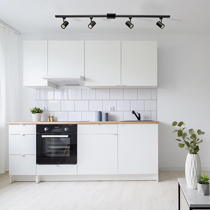 Globe Electric 59738 Tribeca 4-Light 56" Track Lighting Kit, Matte Black, Bulb Not Included