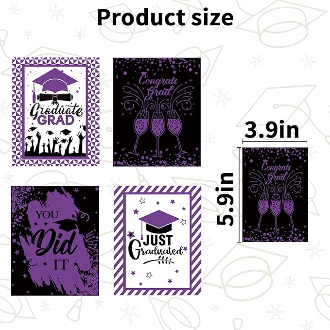 24Pcs Graduation Gift Wine Labels Congrats Grad Wine Bottle Stickers Graduation Party Waterproof Wine Bottle Decoration Cover for College Congrats Graduation Party Decorations, 4 Design