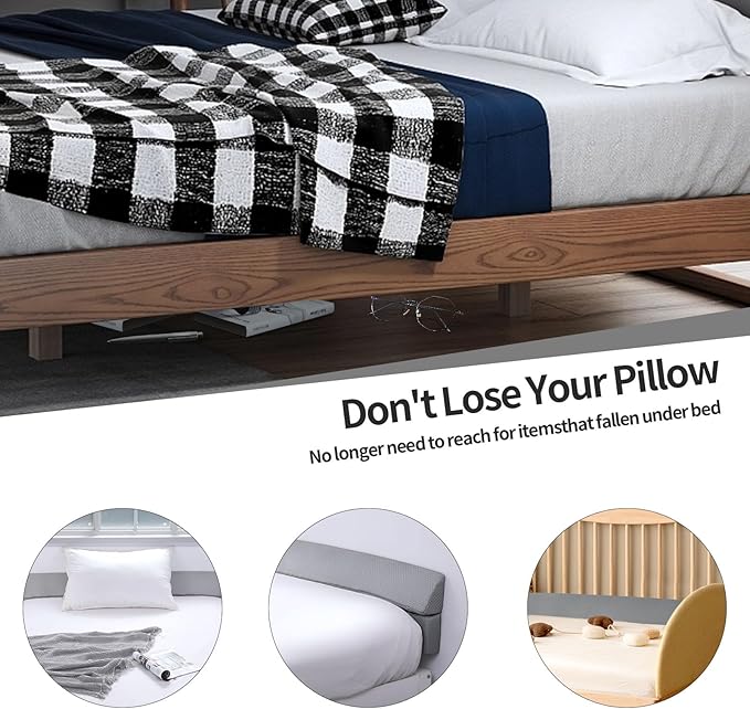 MABOZOO Pillow Wedge for Headboard Gap,Bed Gap Filler Queen Size,Foldable Bed Wedge Pillow for Headboard,Light Grey Bed Wedge Gap Filler,Foam Mattress Gap Filler,60"x6"x6"