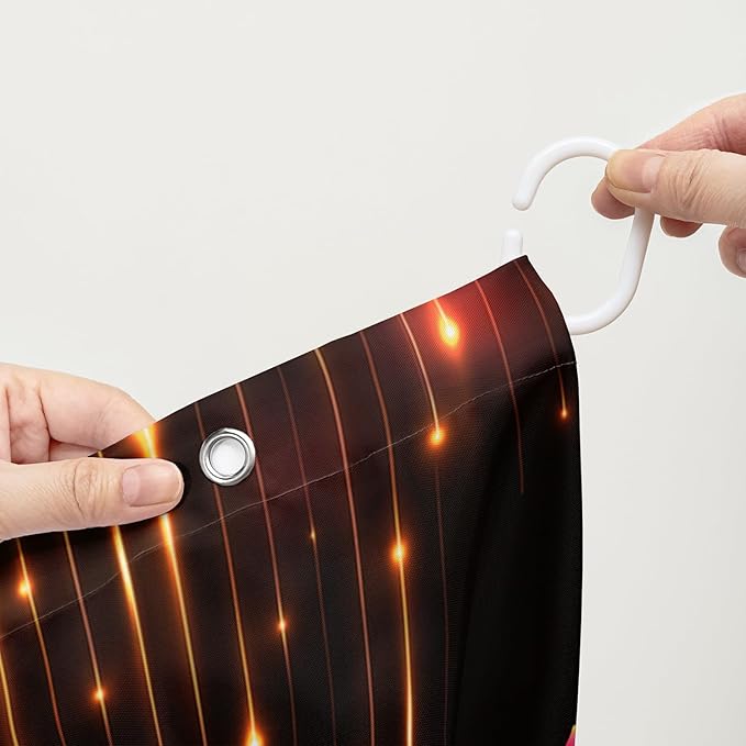 AILONEN Red Rose Flower Shower Curtain,Red and Black Shower Curtain,Romantic Flower Couple Lover Bath Curtain,Rose Themed Bathroom Decor,Waterproof 60" W x 72" H