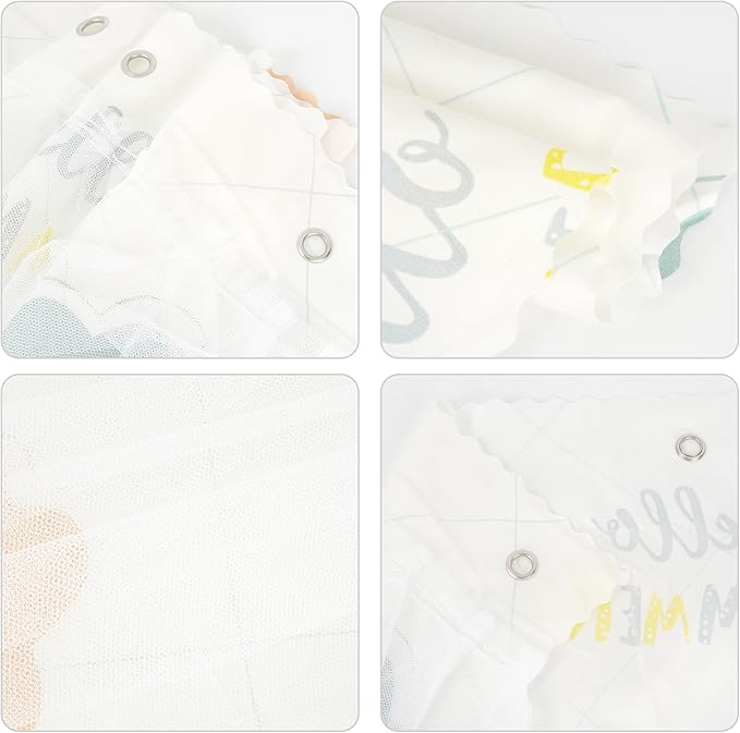 Beautiful Gauze Bunk Bed Curtains Drapes with Lace Privacy Bed Canopy for Bottom, 2 Panels, Flower Strawberry