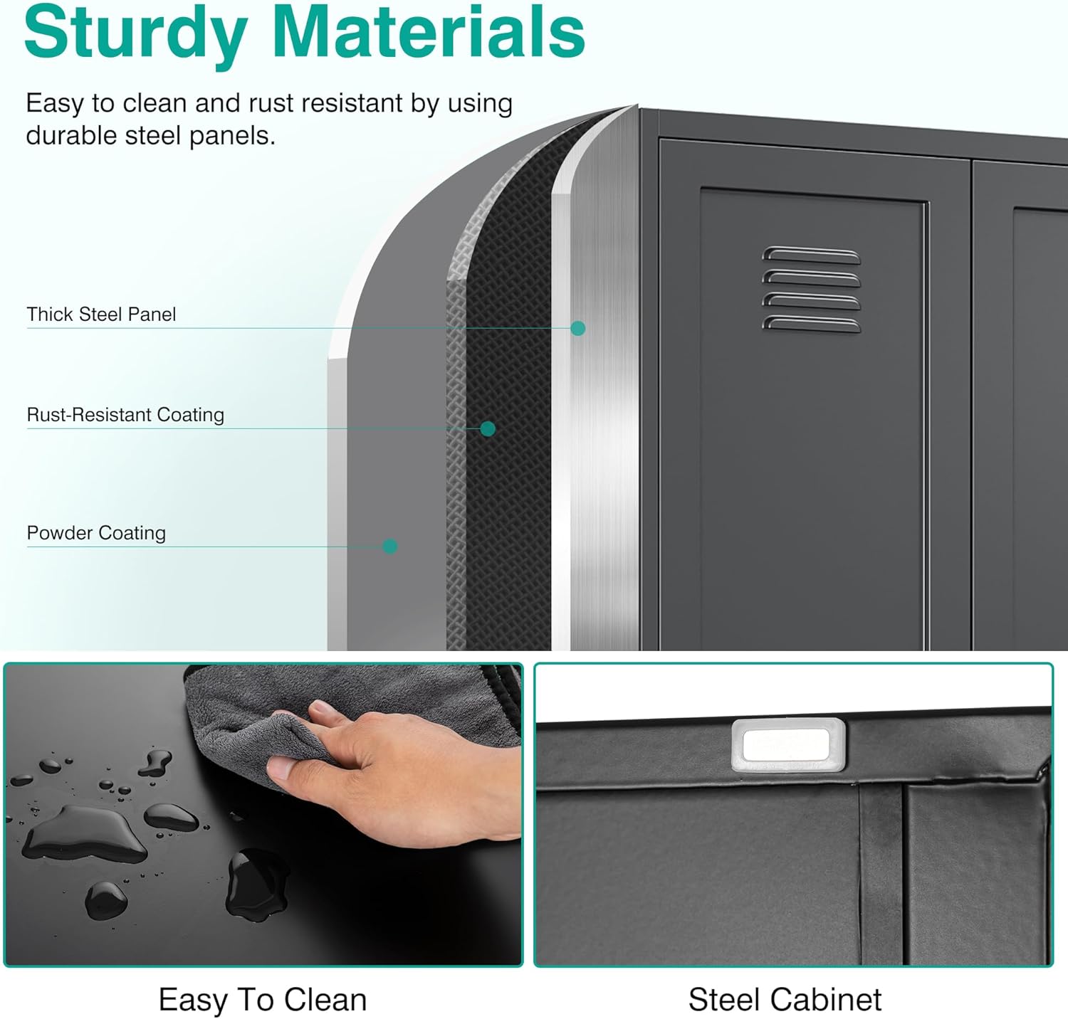 SISESOL Black Storage Cabinet,71" Tall Pantry Cabinet,Kitchen Pantry Storage Cabinets with 2 Doors and 6 Shelves,Wide Deep Metal Food Cupboard for Home,Kitchen,Dining/Living Room