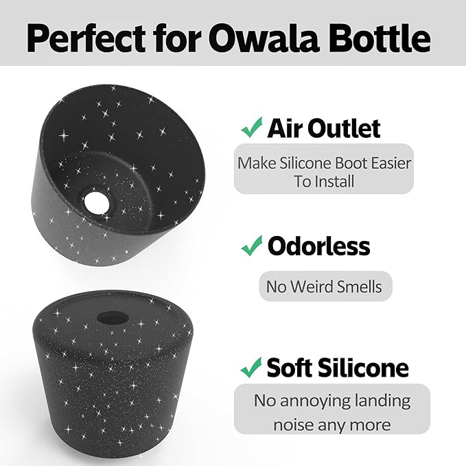 2PCS Silicone Water Bottle Boot for Owala 24oz 32oz 40oz,Anti-Slip Protective Sleeve Bottom Bumper Protector for FreeSip, Twist, and Flip Water Bottles
