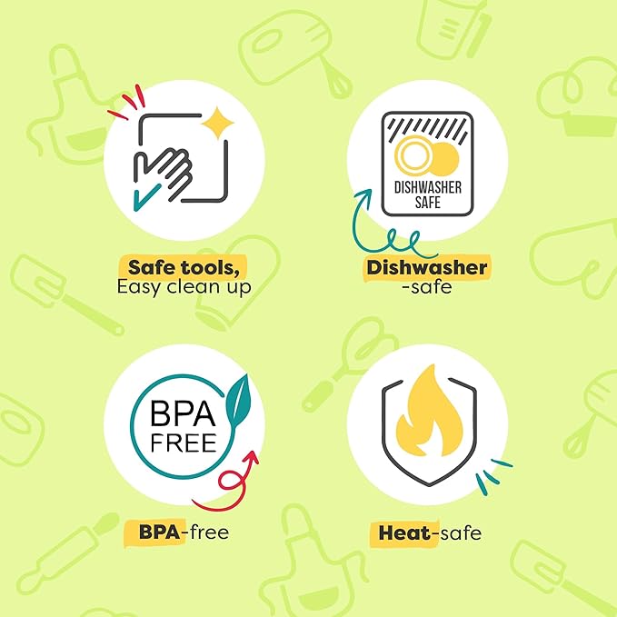 Baketivity 3 Piece Kids Knife Set | Plastic Kids Safe Knives for Kitchen | Toddler Knife Set for Real Cooking | Dishwasher Safe, Kid Friendly Safe Knives Set for Cutting Fruits, Veggies, Cakes