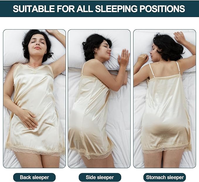 Natural Goose Down Pillows - Soft and Support Down Bed Pillow for Back, Side, Stomach Sleepers - 550 Fill Power, Queen Size(20" x 28")