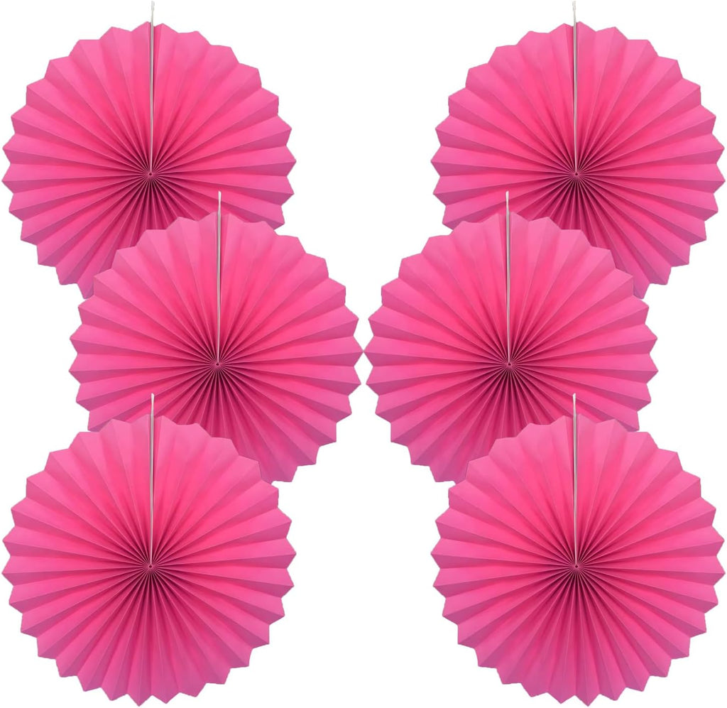 Red Graduation Party Decor,Girls Party Decorations ,Party Supplies Party Fans 16in, Anniversary Decorations for Party,Wedding Graduation Events Accessories 30 Color DIY Set （Rose Red）