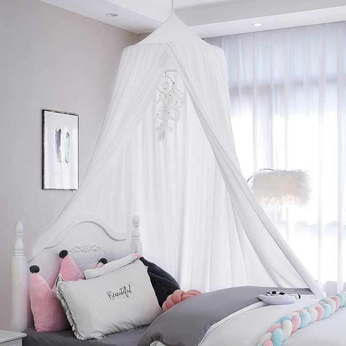 Upgrade Version of Canopy for Kids Bed, Extra Large Canopy for Girls Room Decoration Princess Castle Play Tent Hanging House, Dreamy Canopy for Children Room Reading Nook Canopies