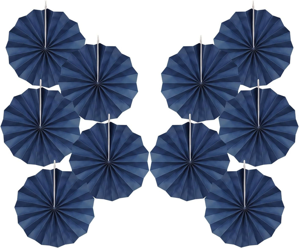 Blue Party Decorations,Blueberry Party Decorations Decorations Party Paper Fans Bulk 8in,Graduation Decoration Classroom Decor, Western Themed Party Decorations 30 Color DIY Set （Deep Blue）