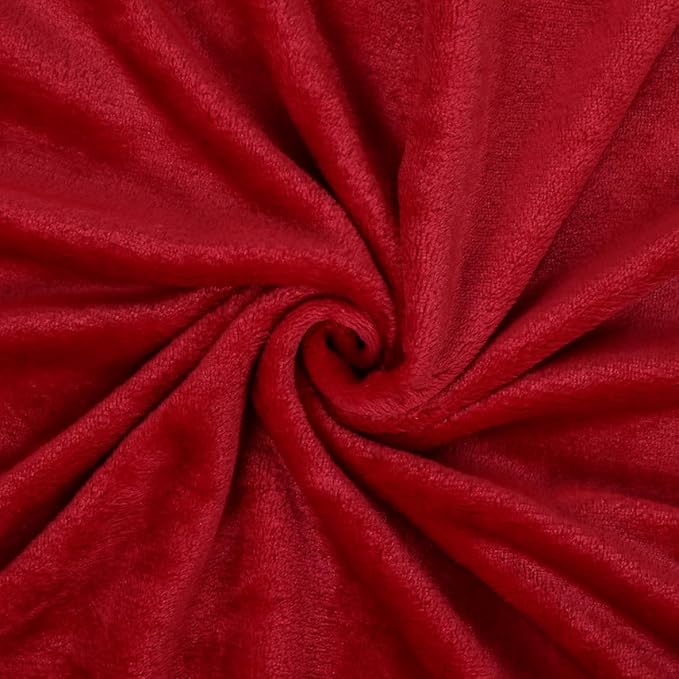 Vessia Travel Blanket for Airplane, Train and Car, Warm and Soft Travel Blanket in Bag for Adults and Kids, Portable Compact Long Flight Blanket with Luggage Sleeve, Backpack Clip(Red)