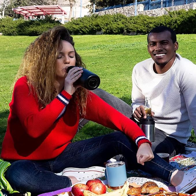 3 in 1 Beer Bottle and Can Cooler, Vacuum Insulated Double Walled Stainless Steel Cooler with Beer Opener, 12 oz Slim Can Insulator Holder (Rose red)