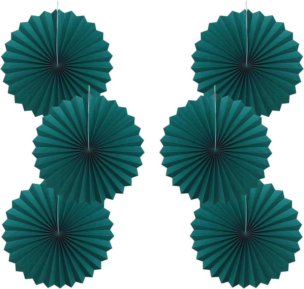 Green Birthday Decorations,DIY Green Paper Fans Hanging Decoration ,Party Supplies Party Fans 16in, Cactus Party Decorations,Wedding Graduation Events Accessories 30 Color DIY Set (Blackish Green)