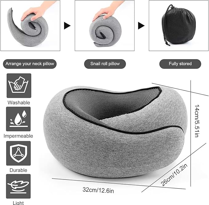Travel Neck Pillows for Airplanes 2024 New Travel Pillow Neck Travel Pillow Memory Foam Airplane Pillow Soft Airplane Neck Pillow(Black)