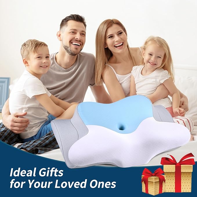 Cervical Pillow for Neck Pain Relief, Contour Memory Foam Pillows for Sleeping Cooling Neck Support Pillow Odorless Ergonomic Pillow Orthopedic Bed Pillow for Side Back Stomach Sleepers