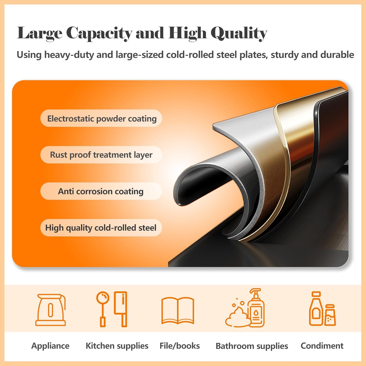 74.8" Tall Metal Food Cabinet, Black Kitchen Pantry Cabinet, Storage Cabinets with 4 Door and 4 Adjustable Shelves, Steel Freestanding Cupboard for Kitchen Dining Room Living Room Bathroom