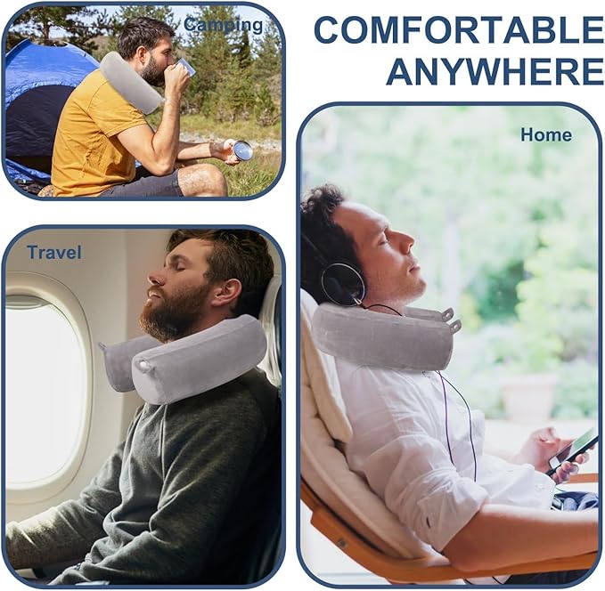 Memory Foam Travel Pillow, Twistable Design, Velvet Cover, Removable, Machine Washable, 66*9.6cm, Grey, 16543350