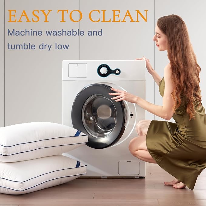 BedTreat White Goose Feather and Down Pillows King Size Set of 2,Luxury Hotel Collection Feather Pillows,Goose Feather & Down Filling,100% Organic Cotton Cover,Firm,Soft for Sleeping,Cooling(18X36)…