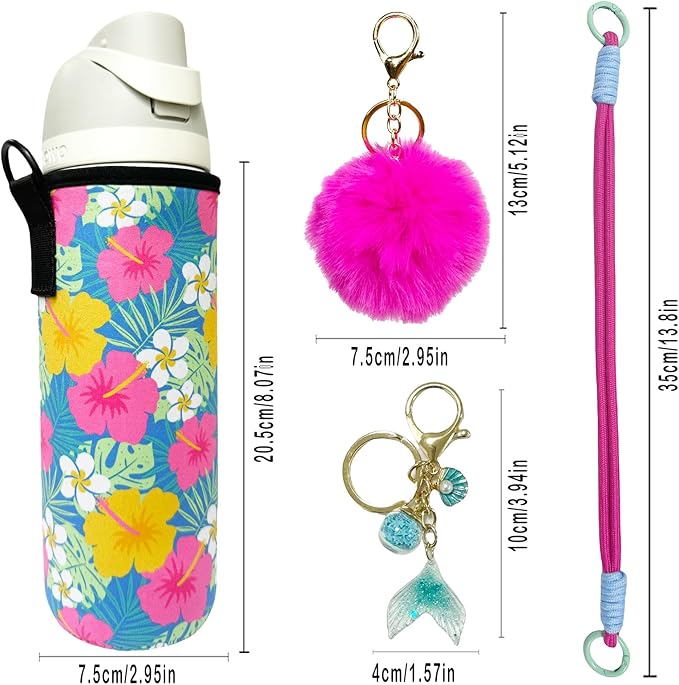 24oz Sleeves Compatible with Owala Sleeve Water Bottle Strap Compatible with Owala Charm Cute Accessories Compatible with Owala FreeSip Stainless Steel 24oz Tritan 25oz Twist 24oz Tumbler