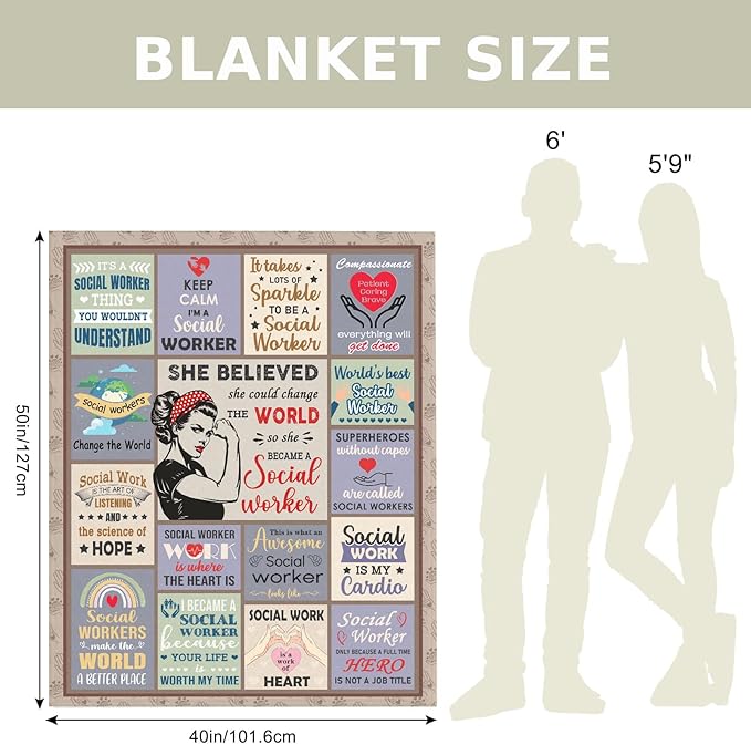Social Worker Gifts for Women, Social Worker Gifts, Social Worker Office Decor, Social Work Gifts, School Social Workers Graduation Gift, Social Worker Blanket 50x60 in