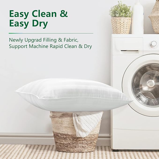 COZSINOOR Queen Size Bed Pillows for Sleeping - Premium Down Alternative Pillows Set of 2 for Side, Back, Stomach Sleepers - Hotel Quality Fluffy Soft Microfiber Fill Breathable Skin-Friendly Cover