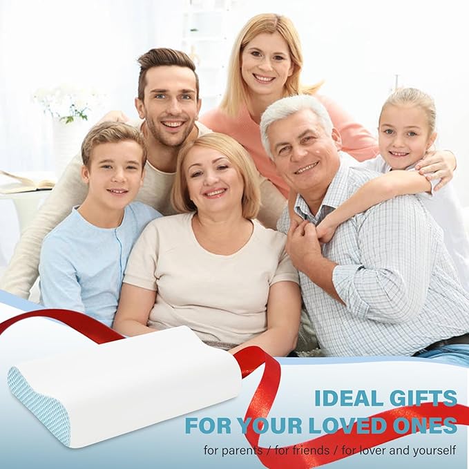 Memory Foam Cooling Bed Pillows for Sleeping, Ergonomic Cervical Pillow for Neck and Shoulder Pain Relief, Adjustable Cold Pillow with Pillowcase