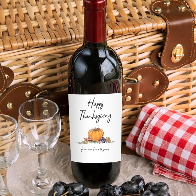 24Pcs Thanksgiving Wine Label Cheers Thanksgiving Wine Label Holiday Gift Champagne Label Wine bottle label Thanksgiving Gift Funny Gift.