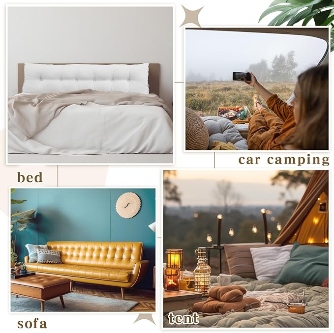 Wenqik Wedge Pillow Triangular Dorm Headboard Bed Rest Reading Backrest Back Support Long Bolster Pillow with Removable Cover for Dorm Room Supplies(White,King (79 x 20 x 8 Inch))