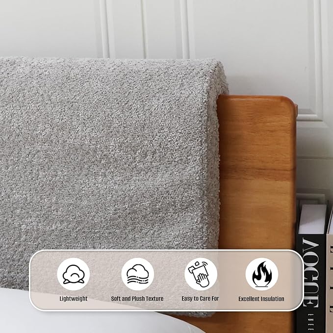 2PCS Dorm Bed Hanging Headboard Pillow with Removable Berber Fleece Cover, Upholstery Reading Cushions for Bedroom (Grey)