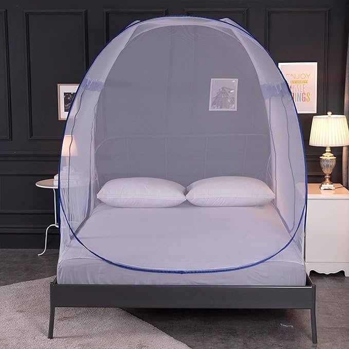 Mosquito Net for Bed, Pop Up Camping Mosquito Net Portable Travel Mosquito Net Tent, Folded Size 17 inch Double Entry Bed Canopy for King Queen Size Bed (Folded 17 Inch, 59"x79"x59")