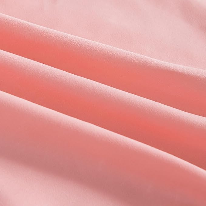 Bed Skirt Full Size Ruffled Bed Skirts with Split Corners, 18 Inch Drop Dust Ruffle Bed Skirt with Platform, 18 Inch, Blush, Full Size