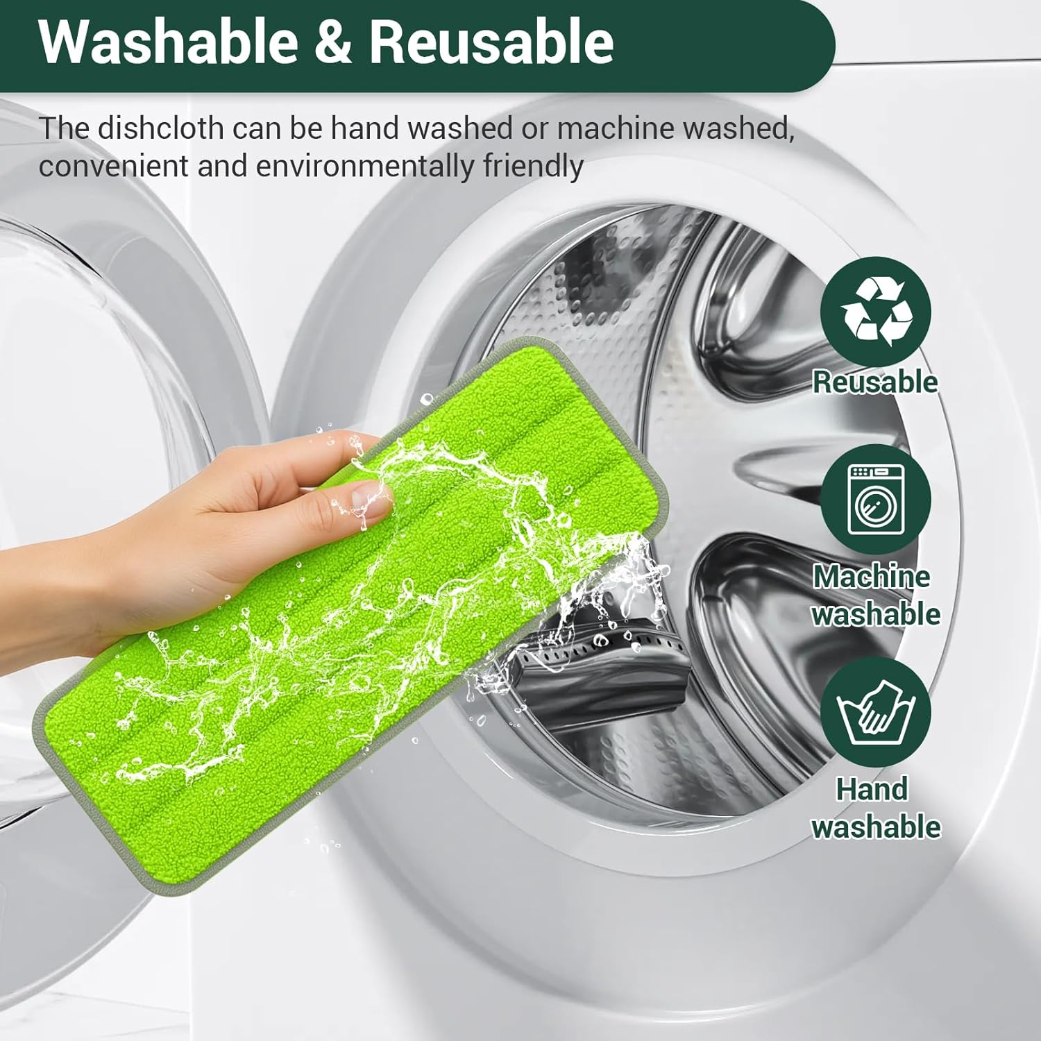 10Pcs Mop Replacement Pads,Compatible with Libman Rinse 'n Wring Mop Universal Mop Pads Mop Head Refills Washable Wet Mop,Compatible with Most 11-13” Size Mops